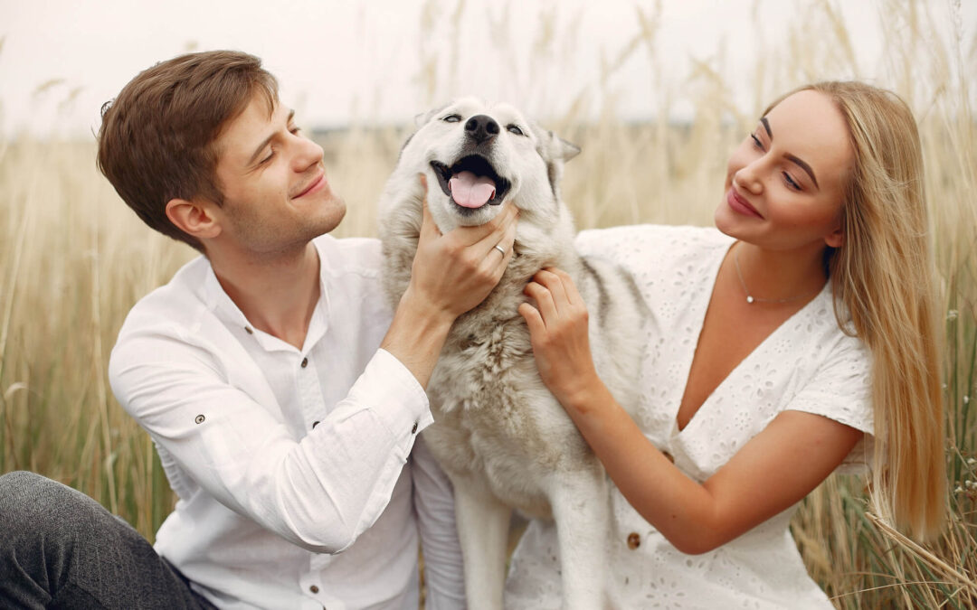 Couple with dog